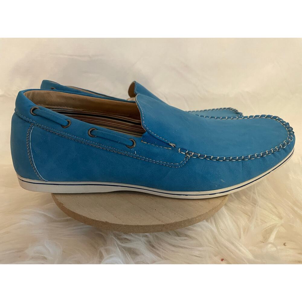Men's Size 9 Polar Fox Blue Loafers GUC Comfort Shoe Turquoise